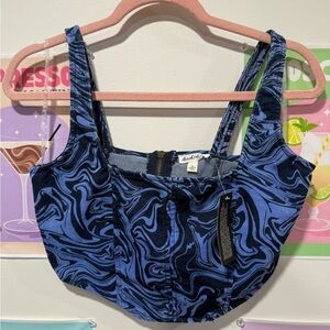 Derek Heart Blue and Black Crop Top